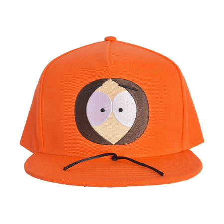 Side profile of the South Park Kenny hat in vibrant orange.