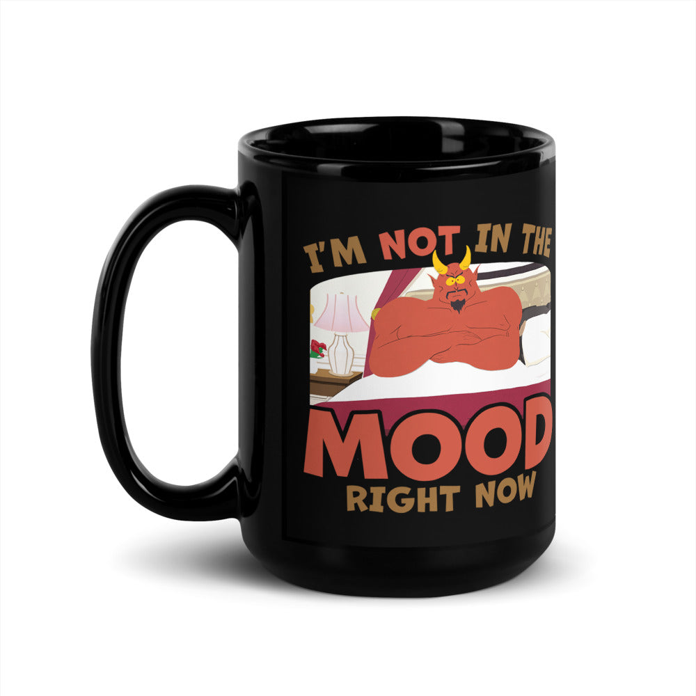 South Park Satan I'm Not In The Mood Black Glossy Mug