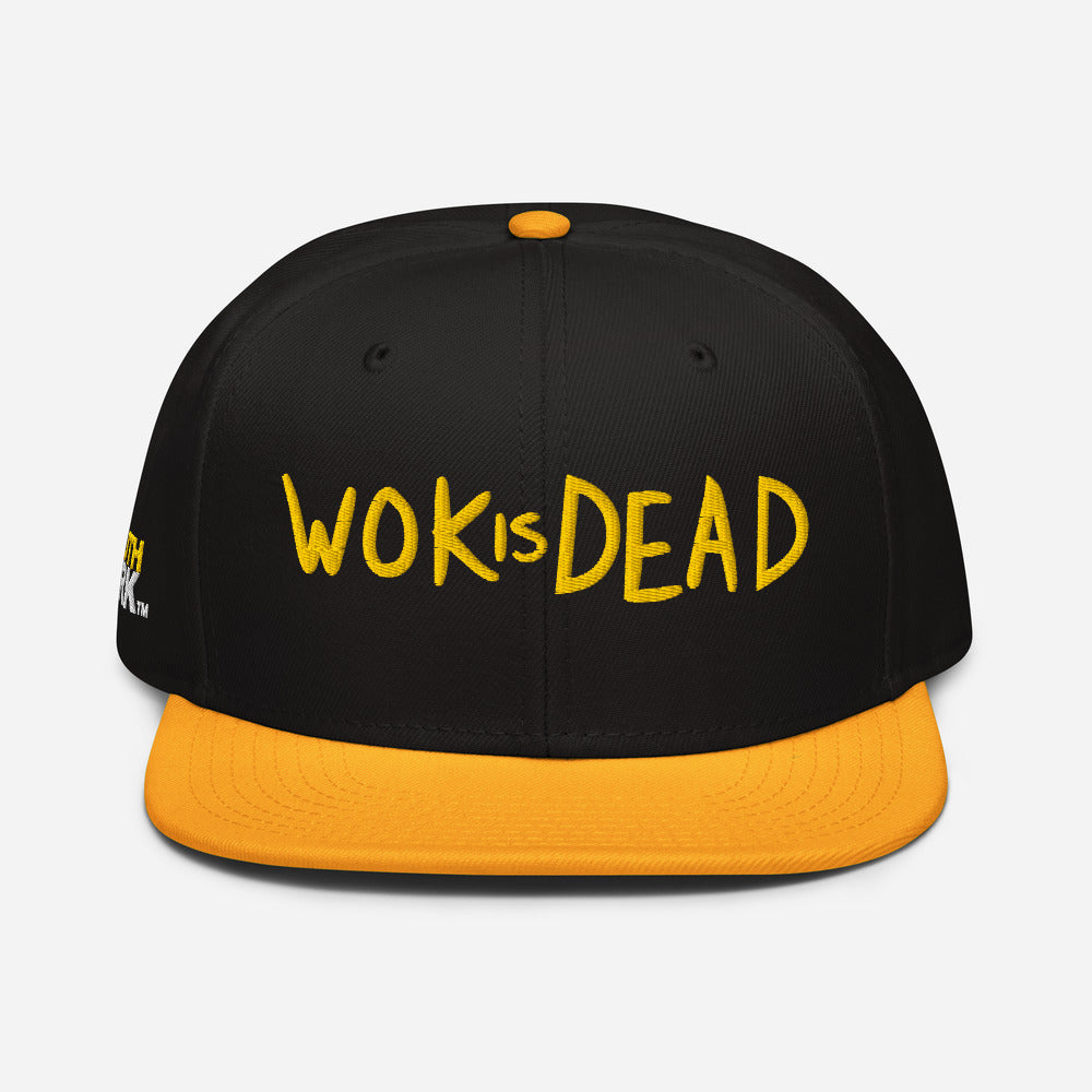 South Park WOK Is Dead Embroidered Snapback Hat Gold / Black / Black