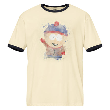 South Park Ringer T-Shirt Stan Watercolor Natural / Midnight Navy