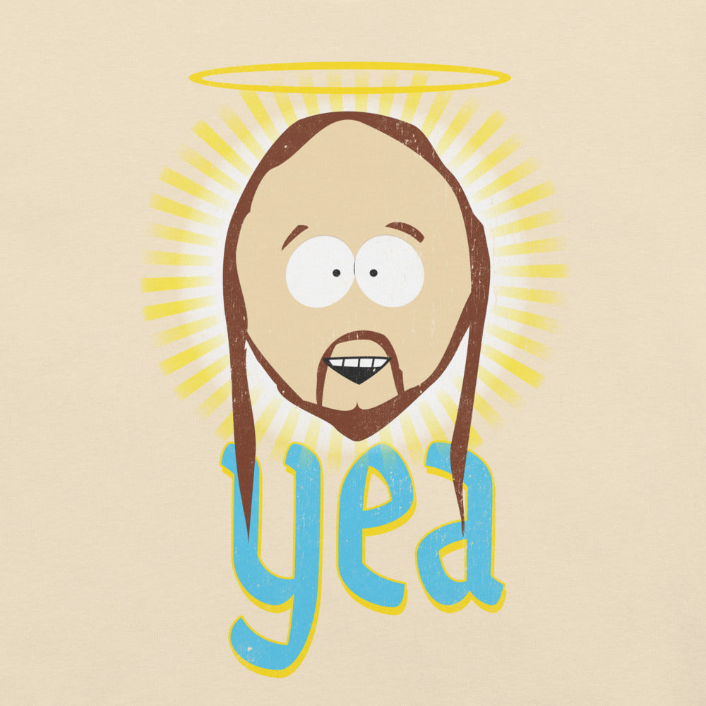 South Park Jesus Yea Adult T-Shirt Heather Natural