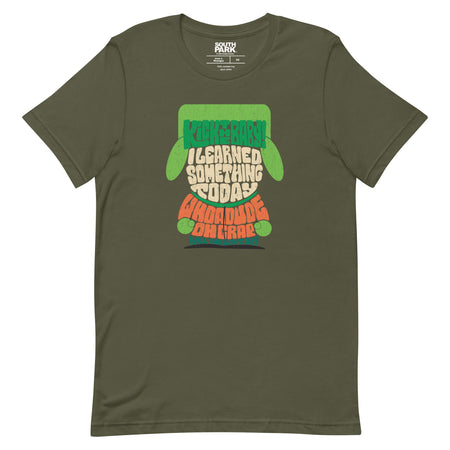 South Park Kyle graphic t-shirt laid flat showing quote design