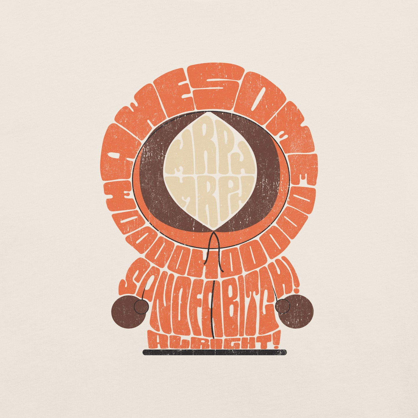 Front view of South Park Kenny quote graphic tee