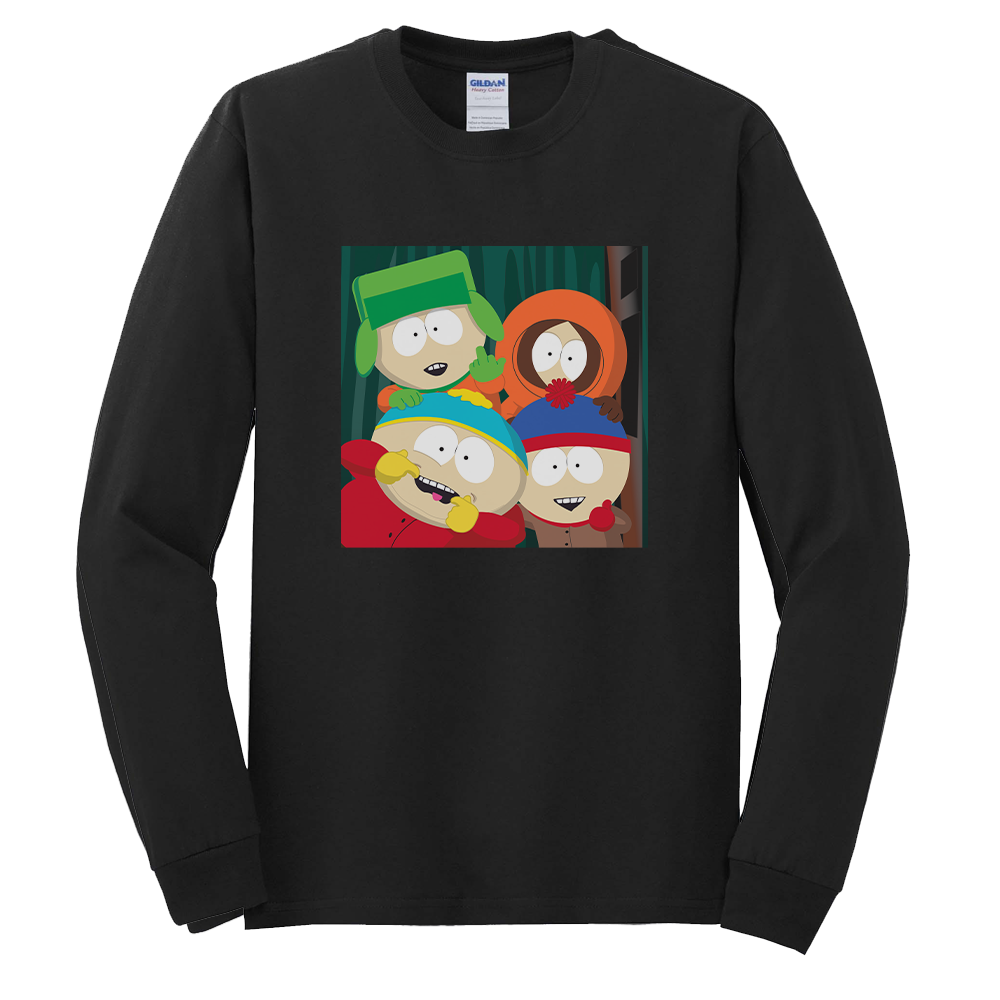 South Park Boys Picture Adult Long Sleeve T-Shirt Black / XL
