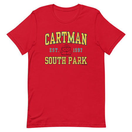 South Park Cartman Collegiate  Adult Short Sleeve T-Shirt
