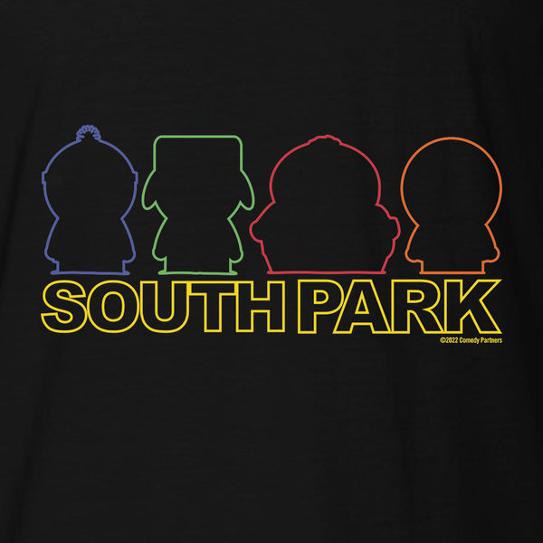 South Park Character Silhouettes Adult Short Sleeve T-Shirt