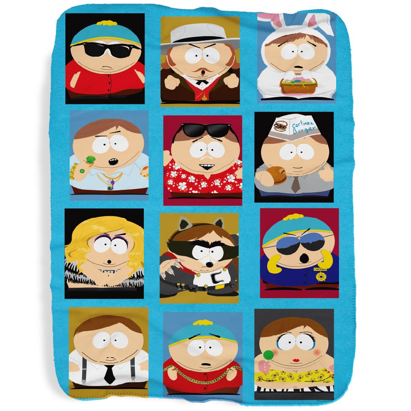 South Park Faces of Cartman Sherpa Blanket