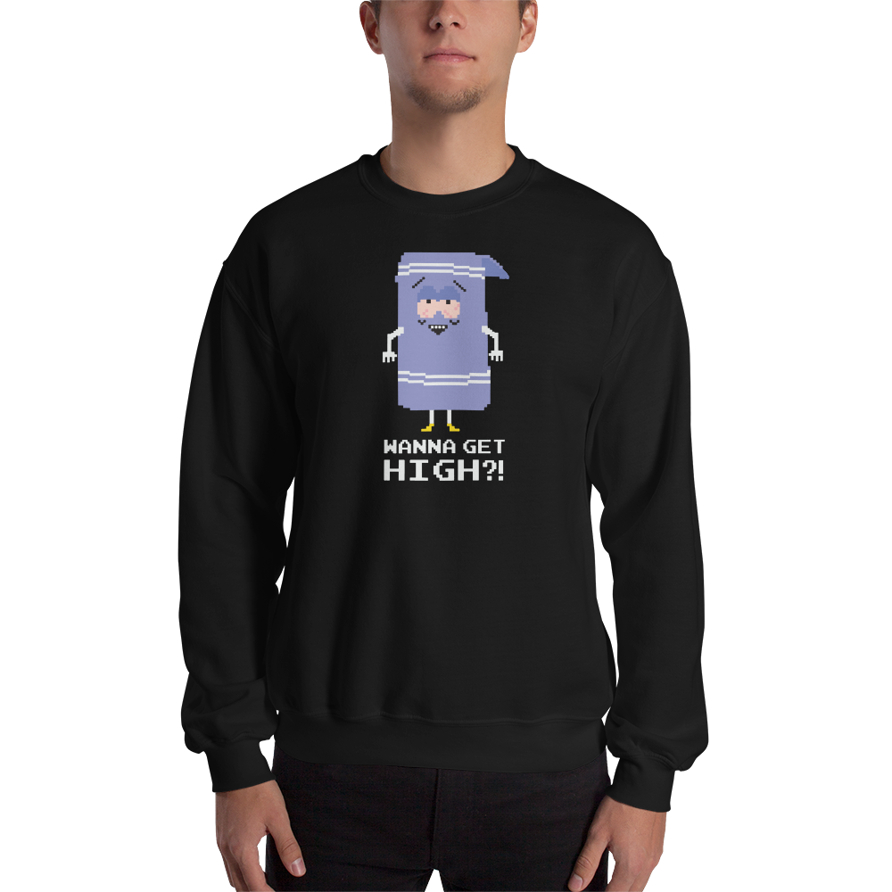 South Park Towelie Wanna Get High Fleece Crewneck Sweatshirt