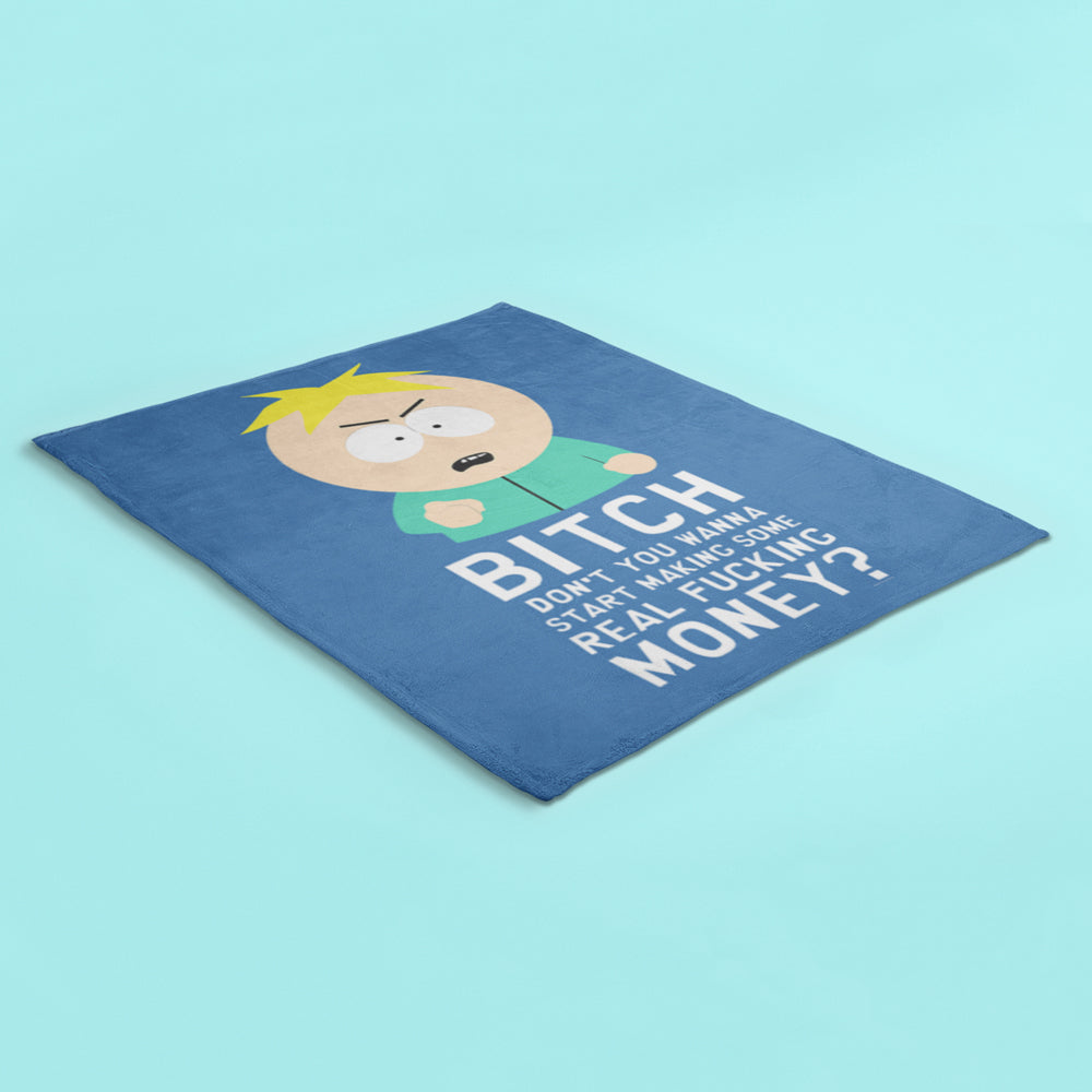 South Park Butters Make Real Money Sherpa Blanket