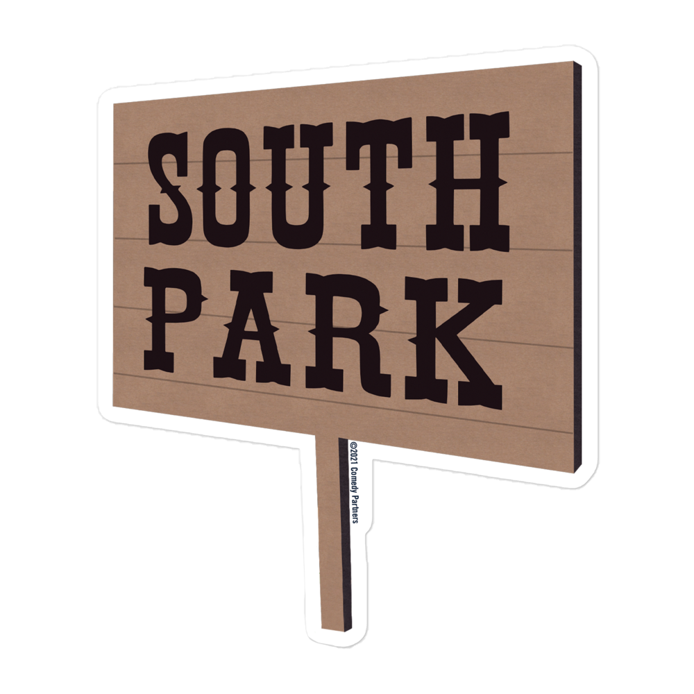 South Park Wooden Loho Die Cut Sticker