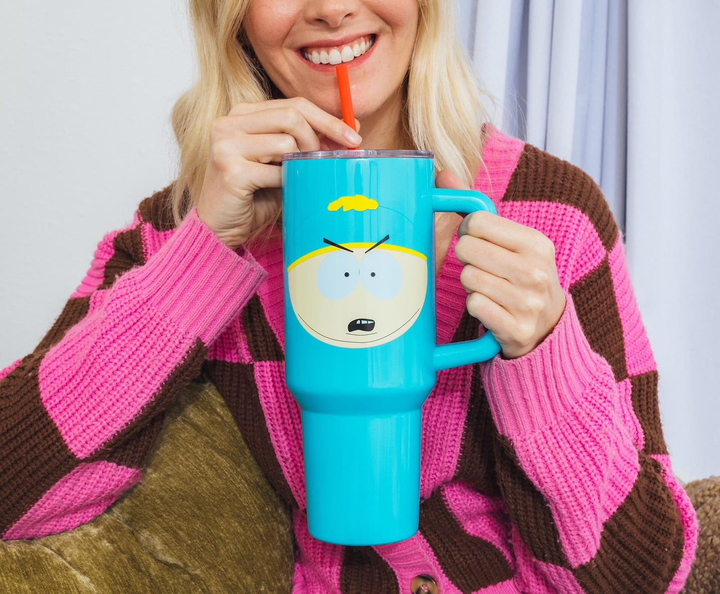 South Park Cartman Face Stainless Steel Tumbler With Handle | Holds 40 Ounces-8