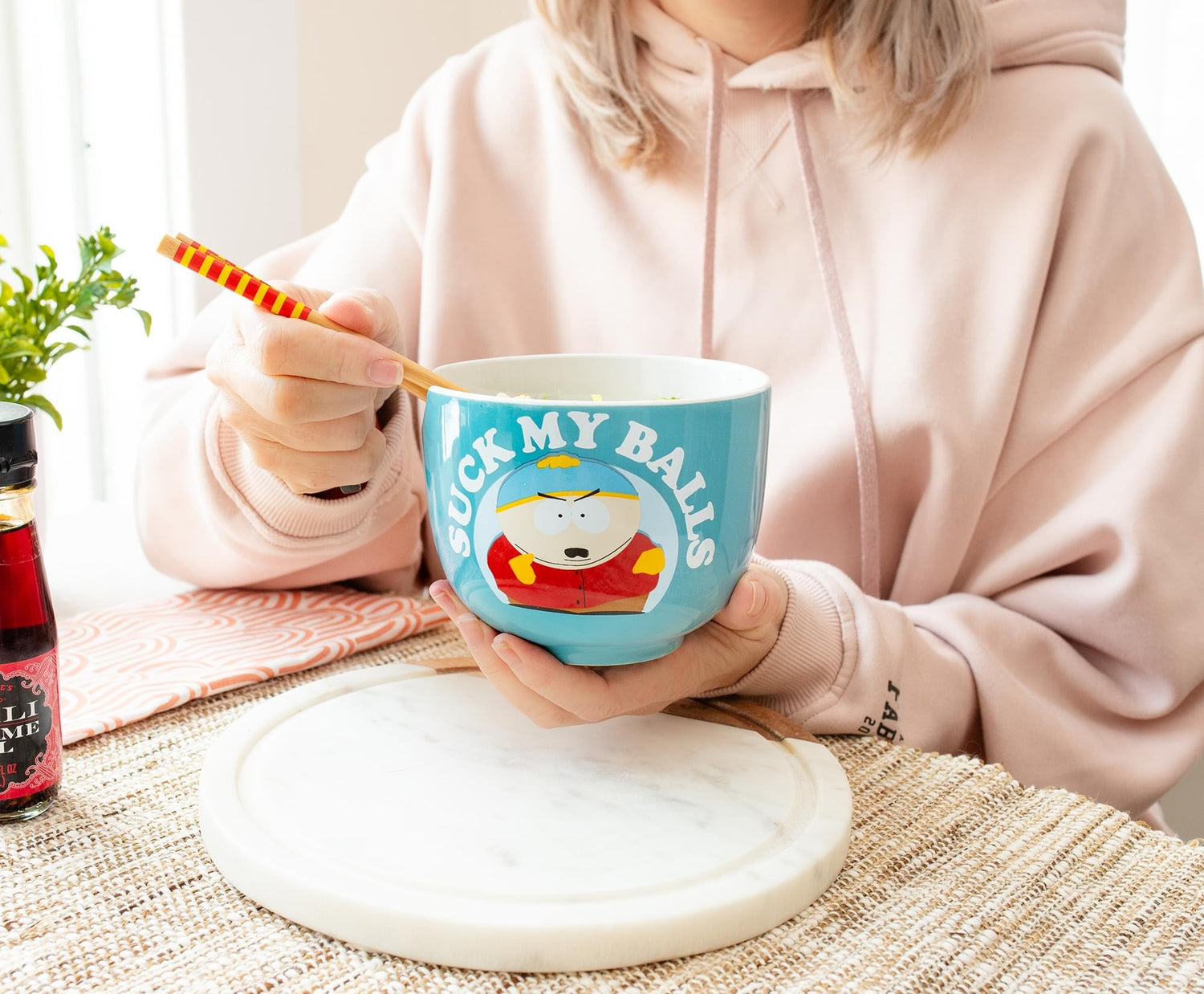 South Park Eric Cartman "Suck My Balls" 20-Ounce Ramen Bowl and Chopstick Set-6