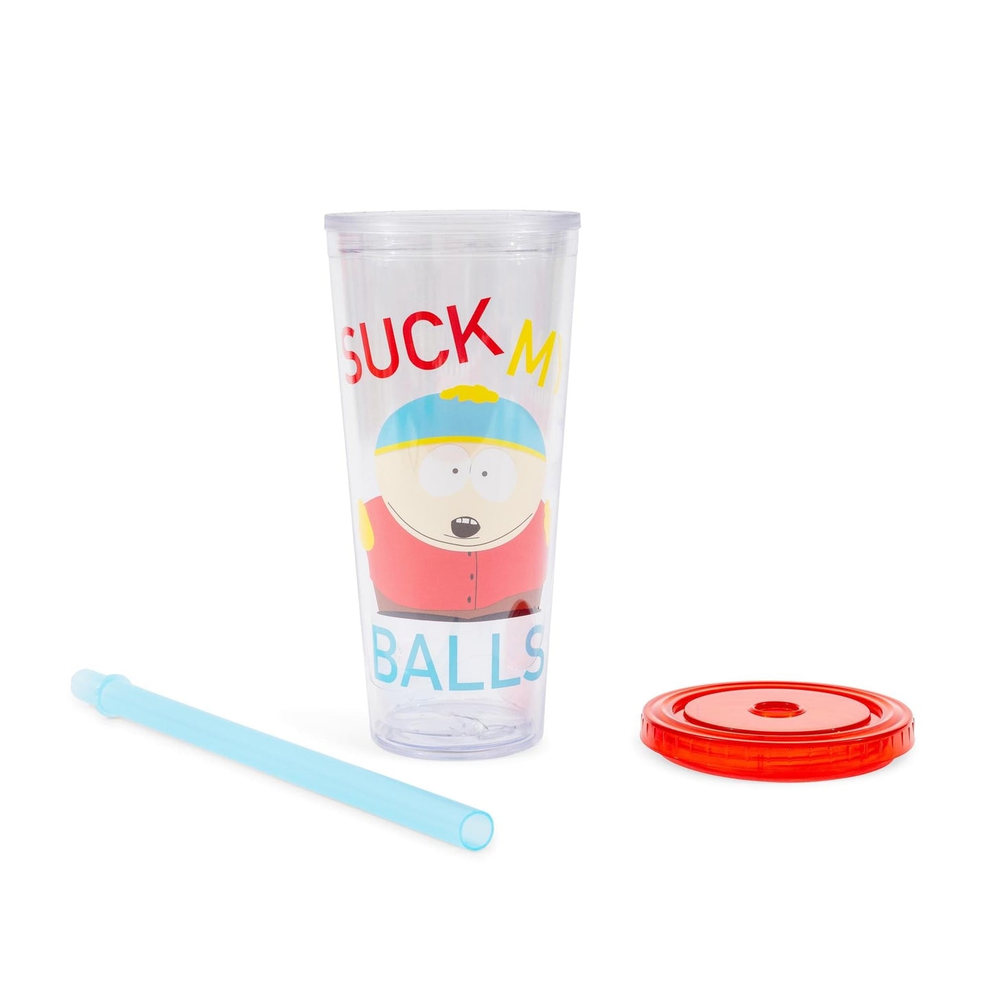 South Park Cartman "Suck My Balls" 24-Ounce Carnival Cup With Lid and Straw-3