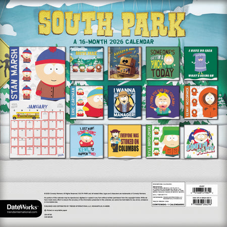 South Park 2026 Wall Calendar