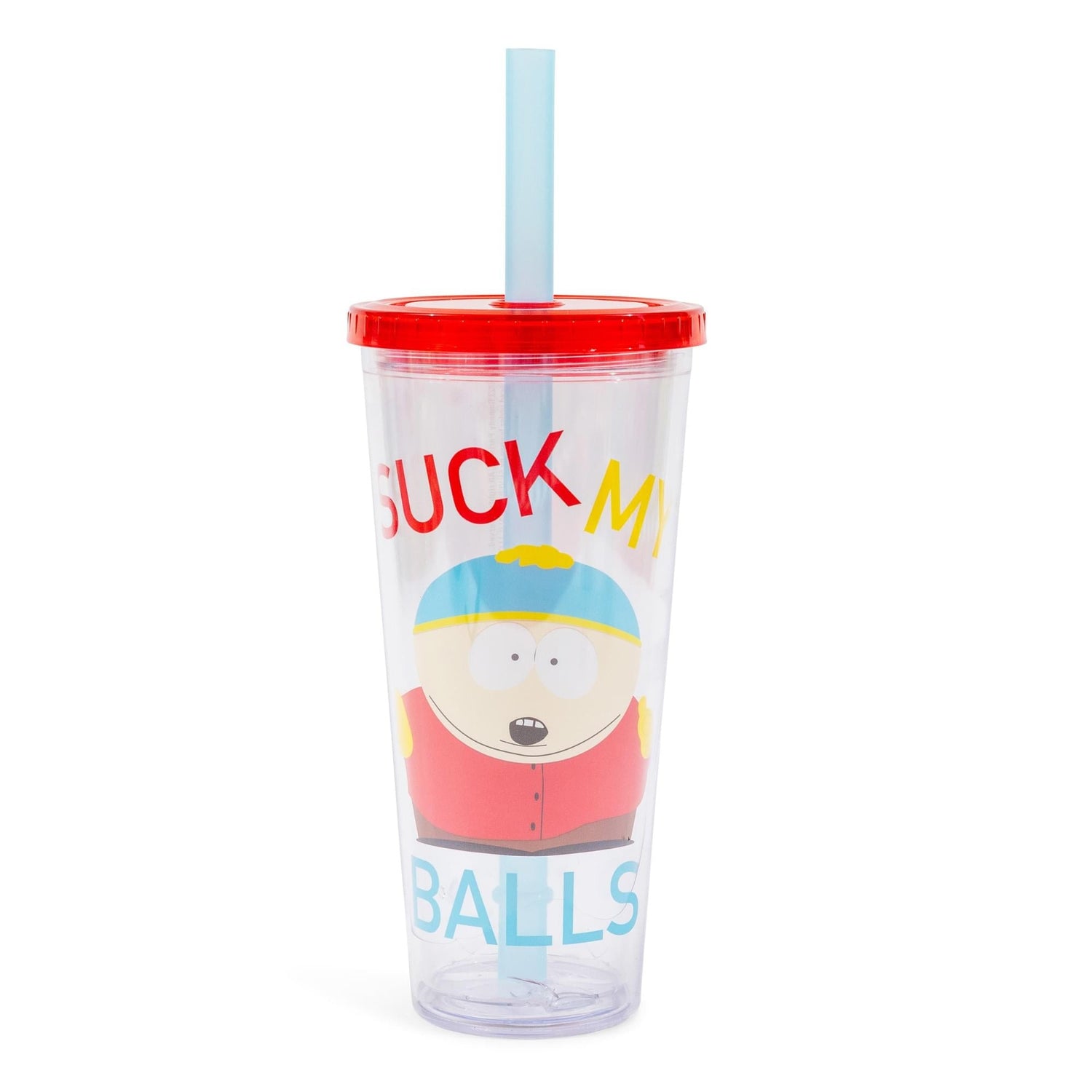South Park Cartman "Suck My Balls" 24-Ounce Carnival Cup With Lid and Straw - South Park Cartman "Suck My Balls" 24-Ounce Carnival Cup With Lid and Straw-1