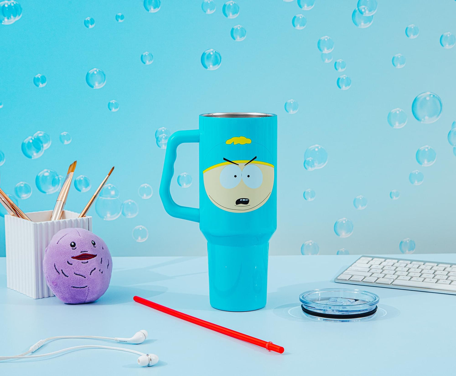 South Park Cartman Face Stainless Steel Tumbler With Handle | Holds 40 Ounces-4