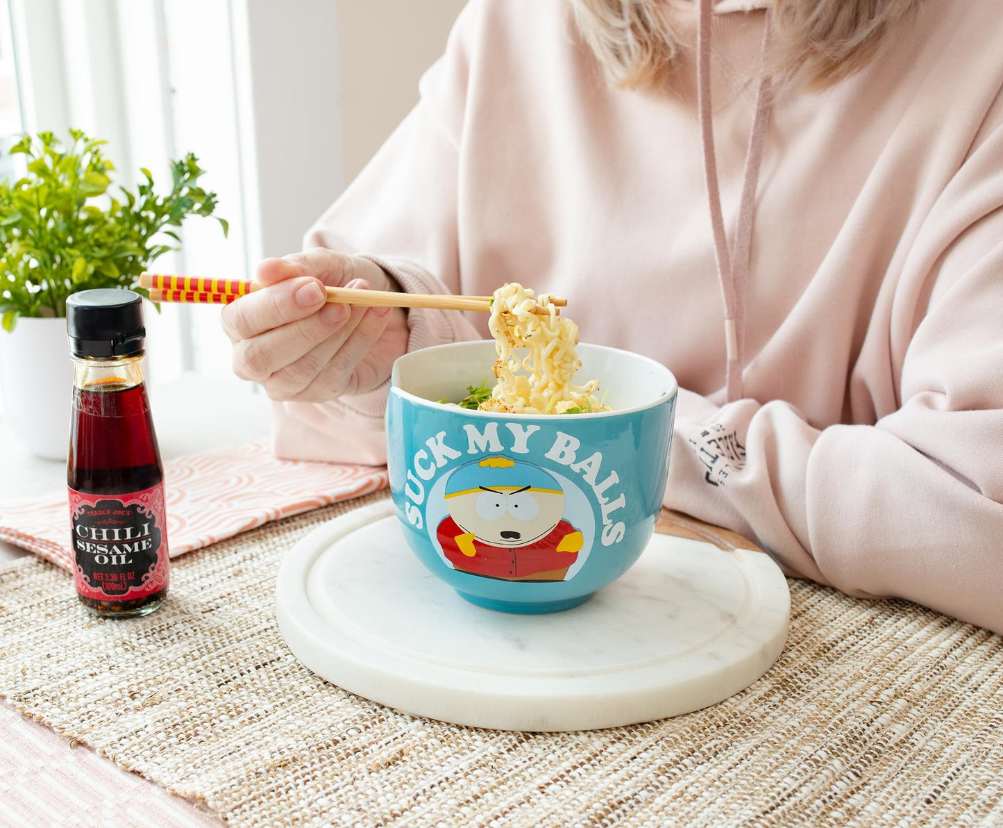 South Park Eric Cartman "Suck My Balls" 20-Ounce Ramen Bowl and Chopstick Set-7