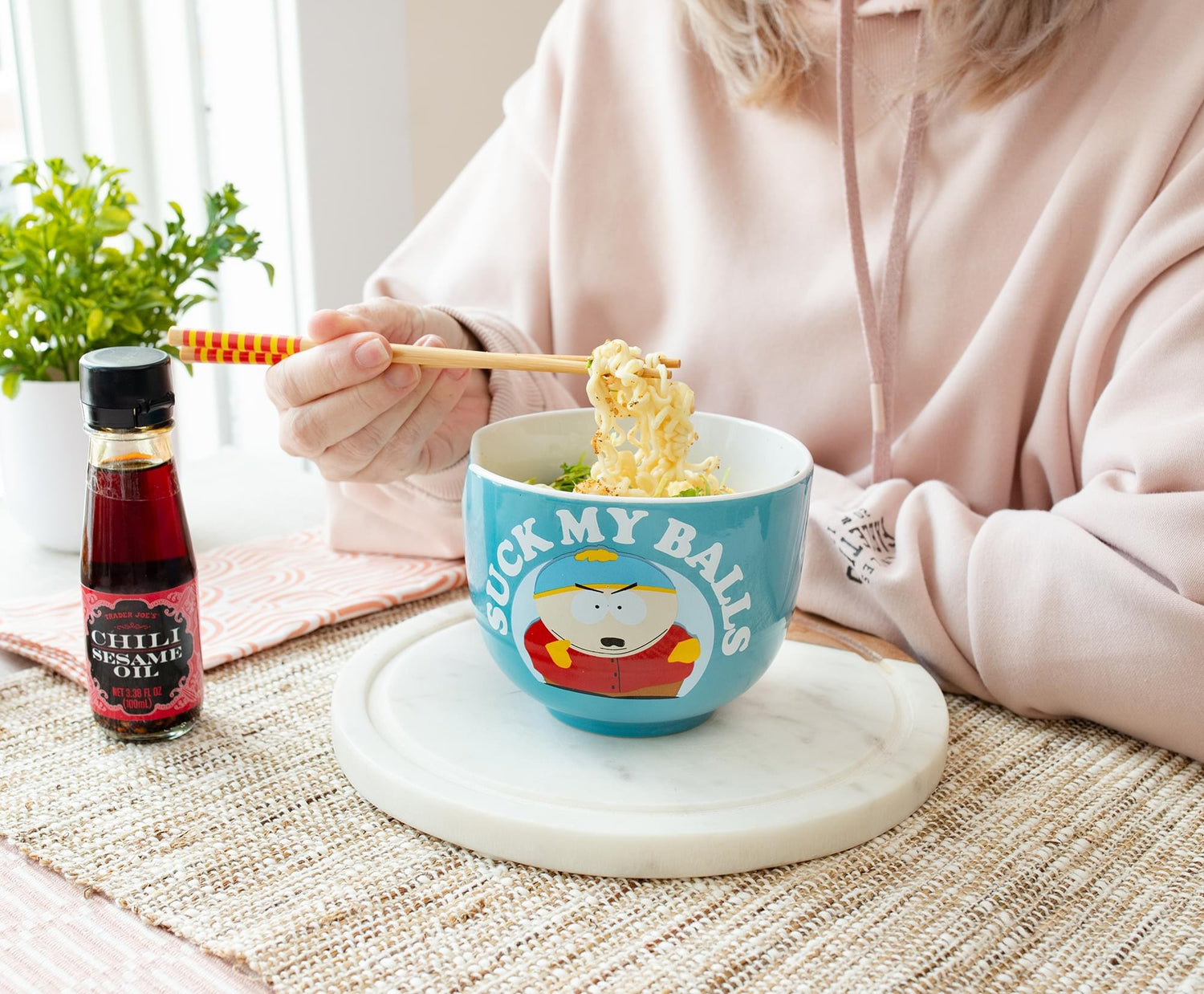 South Park Eric Cartman "Suck My Balls" 20-Ounce Ramen Bowl and Chopstick Set-7