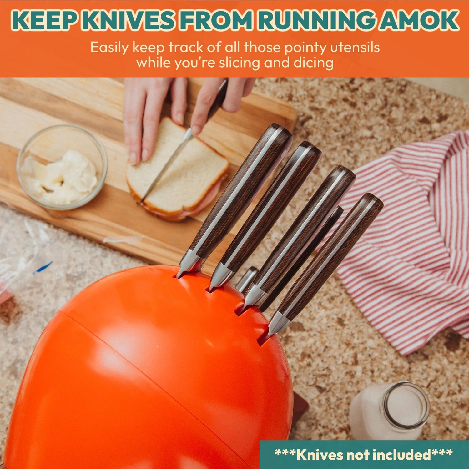 Angle shot of the collectible South Park character knife block