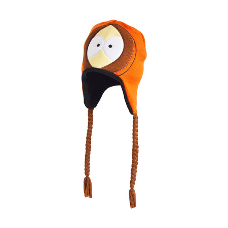 Front view of Eric Cartman knit cap featuring face design and earflaps
