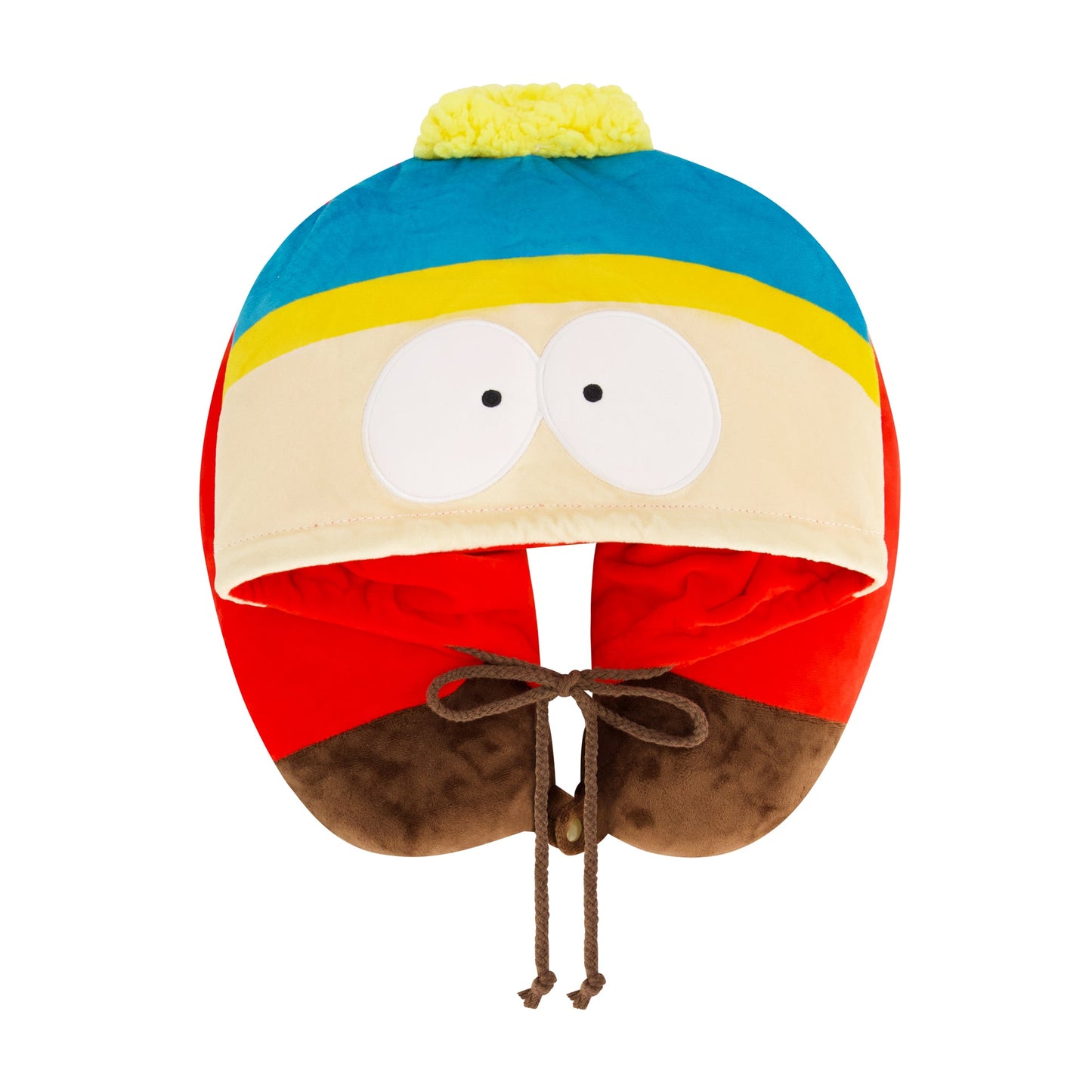 South Park Cartman Hooded Travel Neck Pillow with character hat hood up