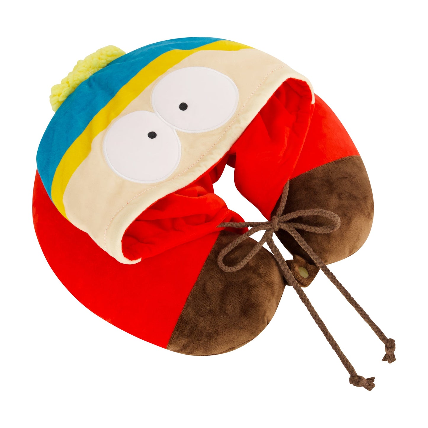 Side view of the South Park Cartman Travel Neck Pillow showing plush material