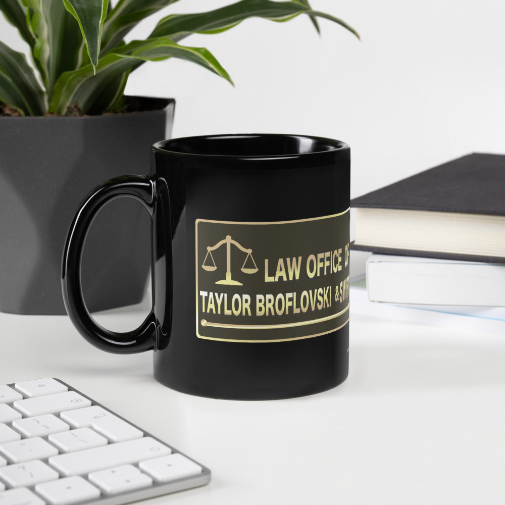South Park Law Office of Taylor Broflovski & Swift Black Glossy Mug