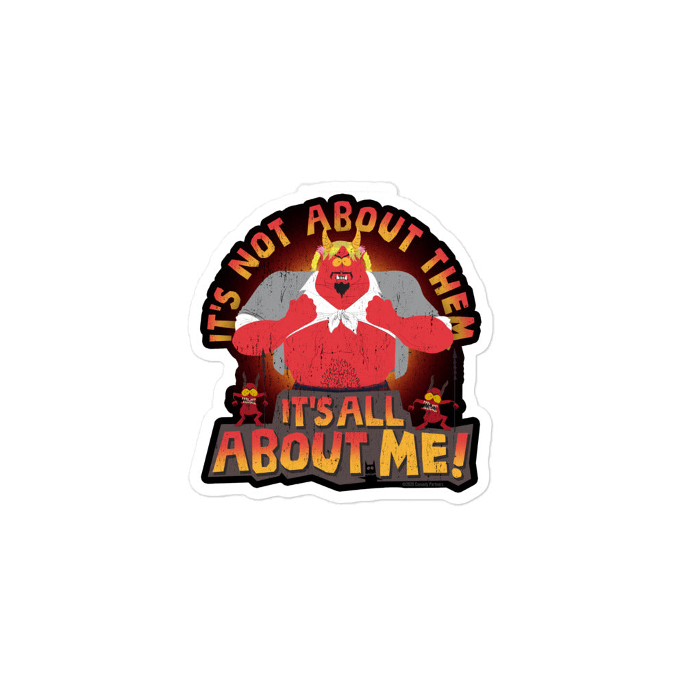 Back view of the peel away paper backing on the South Park Satan sticker