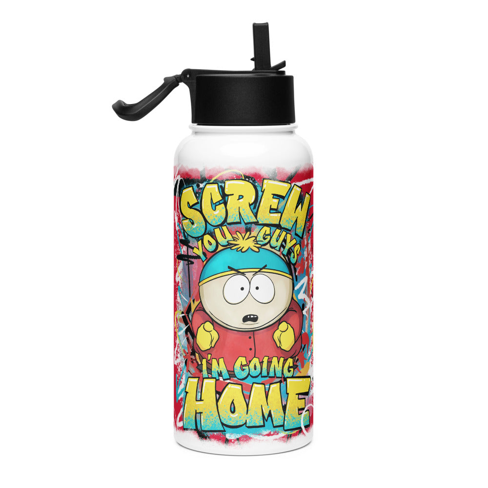 South Park Cartman Screw You Guys Stainless Steel Water Bottle with a 