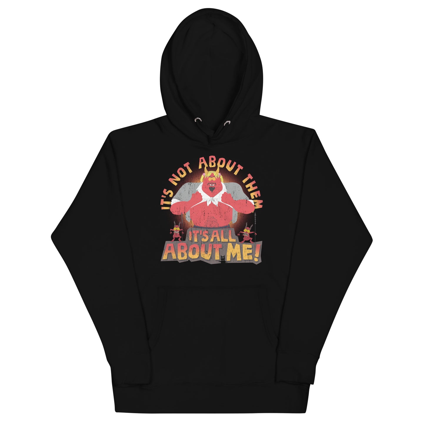 South Park pullover hoodie featuring Satan and the It's All About Me! graphic centered on the chest
