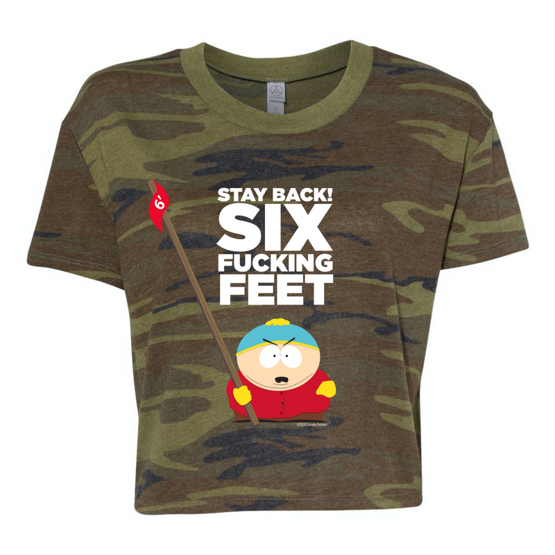 South Park Cartman Six Feet Back Women's Jersey Crop T-Shirt