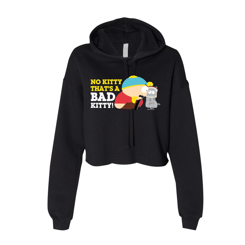 South Park Cartman Bad Kitty Women's Cropped Fleece Hooded Sweatshirt