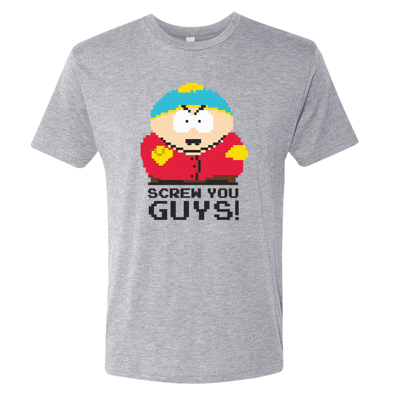 South Park 8-Bit Cartman Screw You Guys Men's Tri-Blend T-Shirt