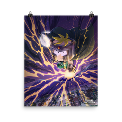 South Park Butters Professor Chaos Premium Satin Poster