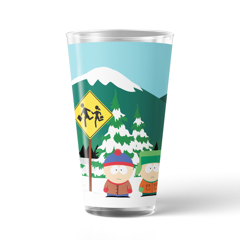 South Park Bus Stop 17 oz Pint Glass