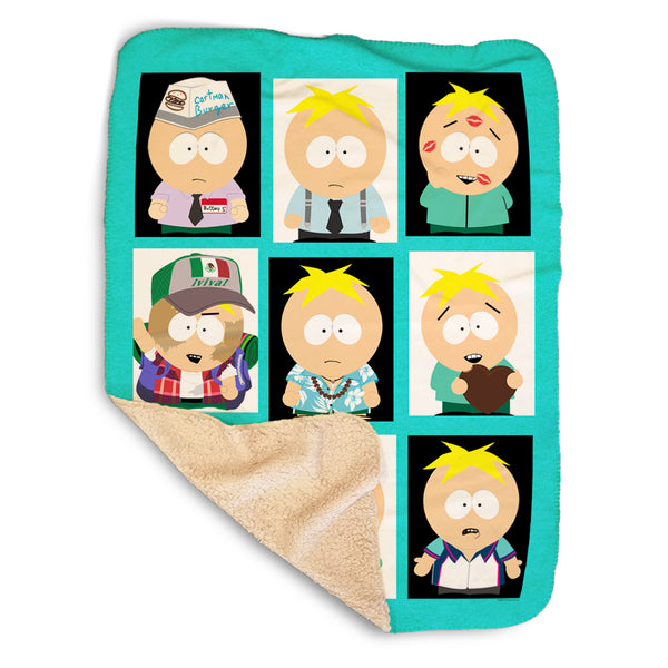 South Park Faces of Butters Sherpa Blanket