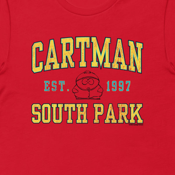 South Park Cartman Collegiate  Adult Short Sleeve T-Shirt