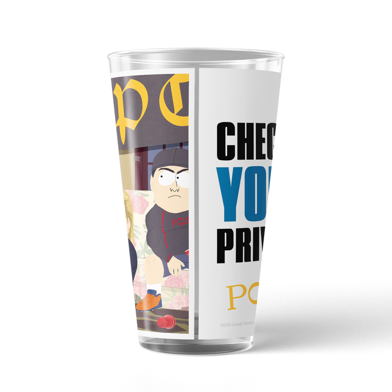 South Park PC Principal Check Your Privilege! 17 oz Pint Glass