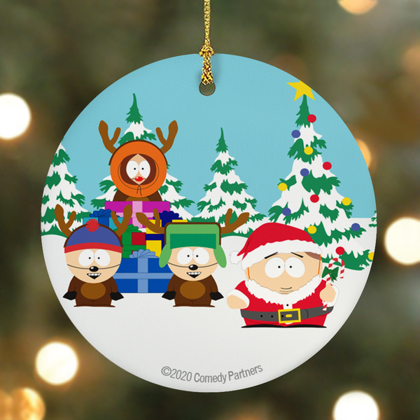 South Park Cartman Santa Round Ceramic Ornament