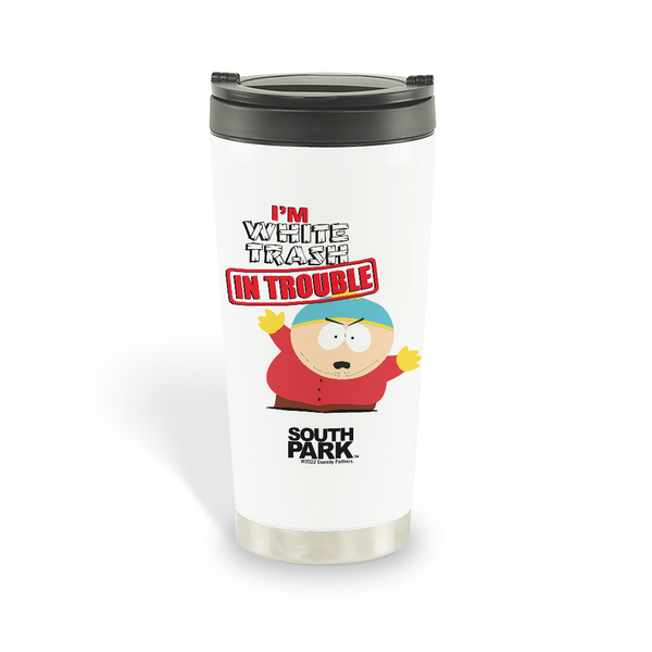 South Park Cartman White Trash Trouble Travel Mug 16 oz Stainless Steel Thermal Travel Mug