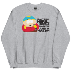 South Park Cartman Magazine and a Toilet Crewneck Sweatshirt