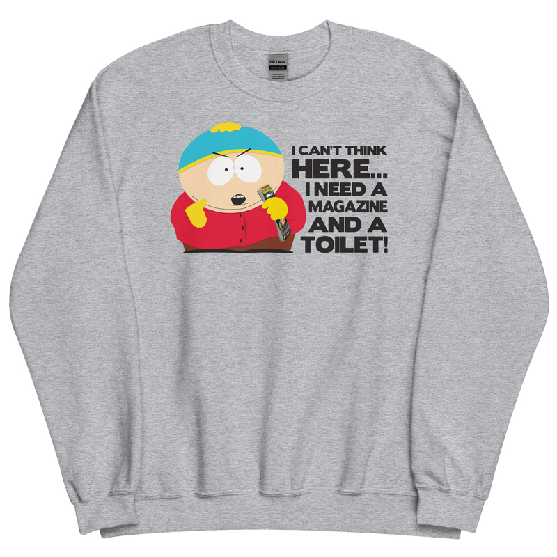 South Park Cartman Magazine and a Toilet Crewneck Sweatshirt
