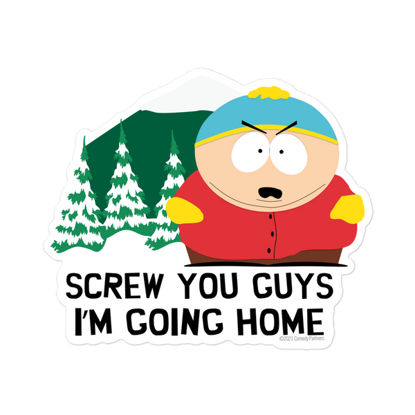 South Park Cartman Screw Your Guys Die Cut Sticker