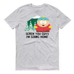 South Park Cartman Screw You Guys Grey Adult Short Sleeve T-Shirt