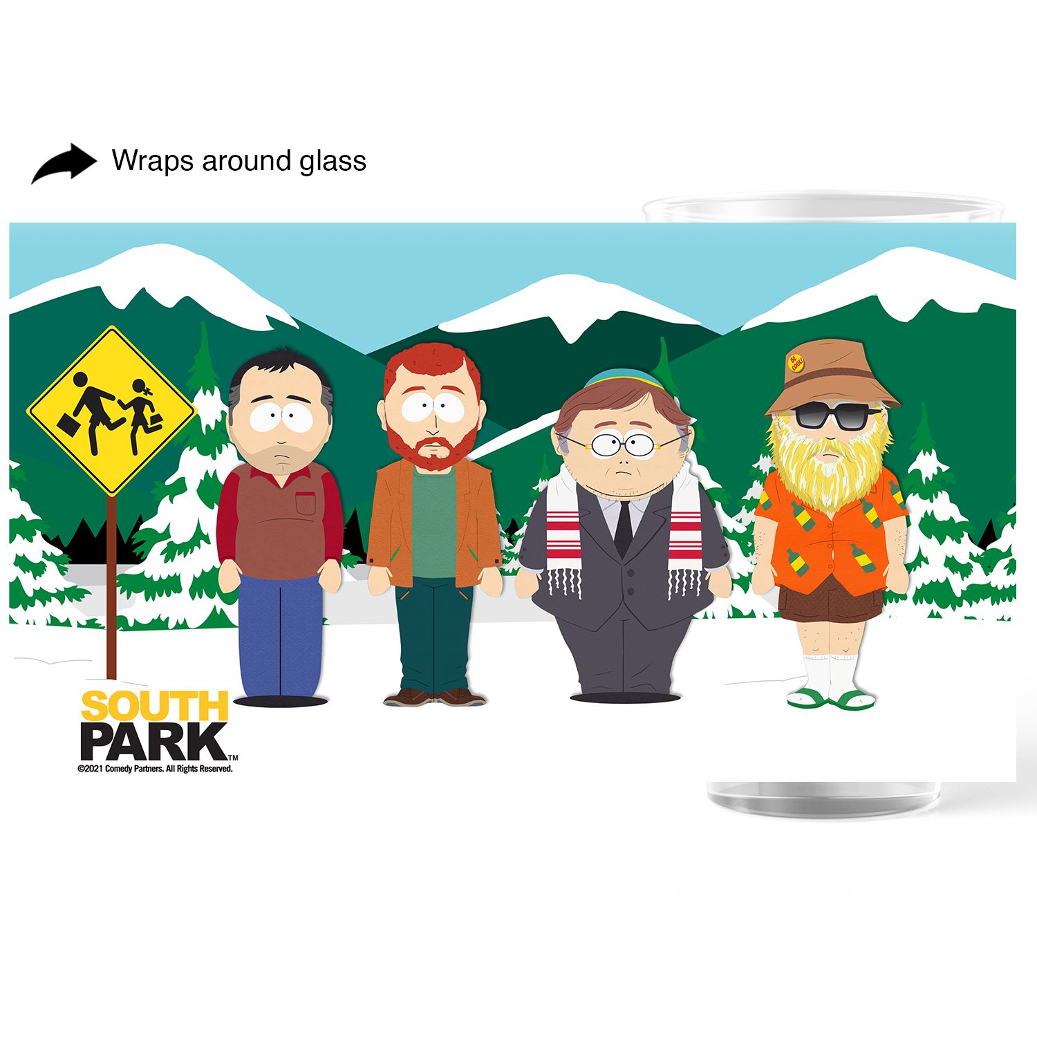South Park Future Bus Stop 17 oz Pint Glass - Main Image