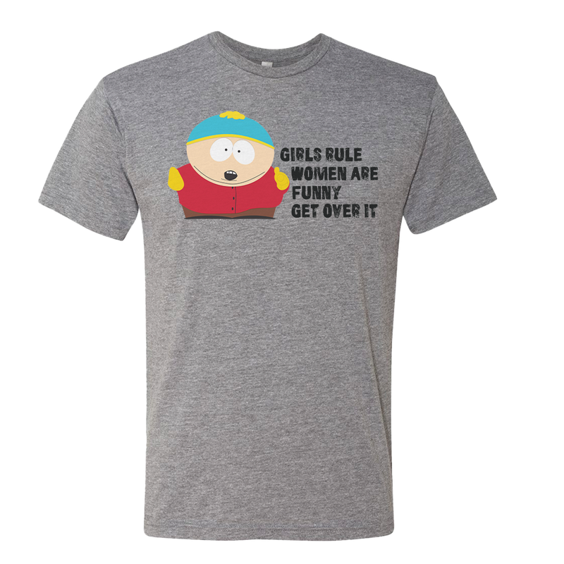 South Park Cartman Girls Rule Tri-Blend Short Sleeve T-Shirt Grey / XL