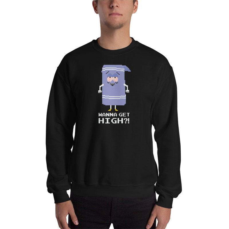 South Park Towelie Wanna Get High Fleece Crewneck Sweatshirt