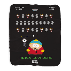 South Park Alien Invaders Grey Sherpa Blanket