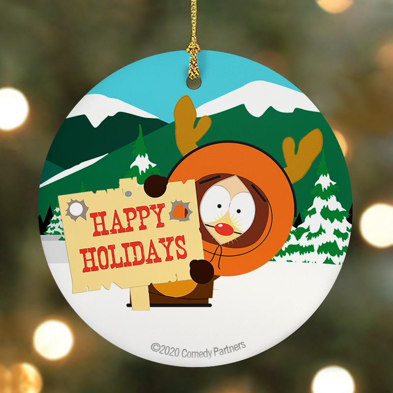 South Park Happy Holidays Round Ceramic Ornament