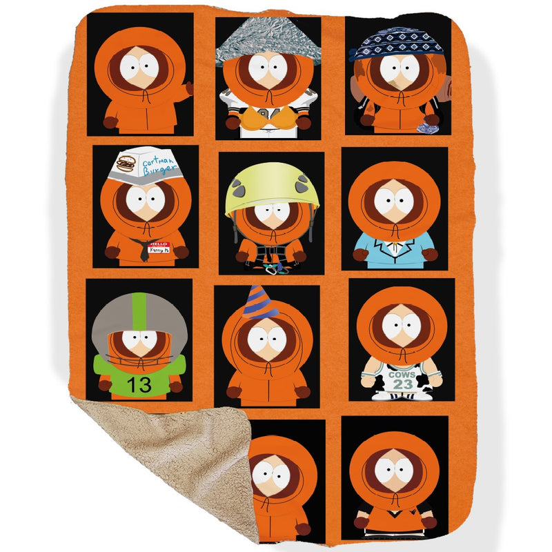South Park Faces of Kenny Sherpa Blanket